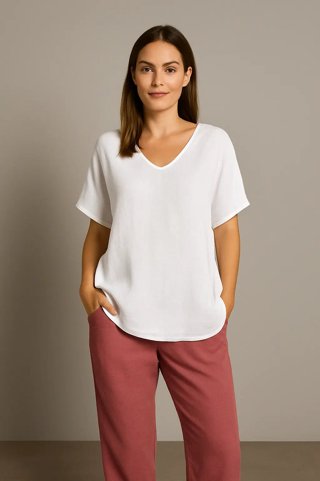 Lena Dames Zomer Comfort Casual Blouse VIQA© NEDERLANDWit-2XL