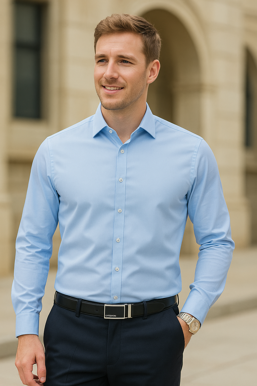 Heren Zakelijk Shirt, Effen Kleur Slim Pasvorm Lange Mouwen, Klassieke Casual Jurk Shirt | VIQA VIQA© NEDERLAND