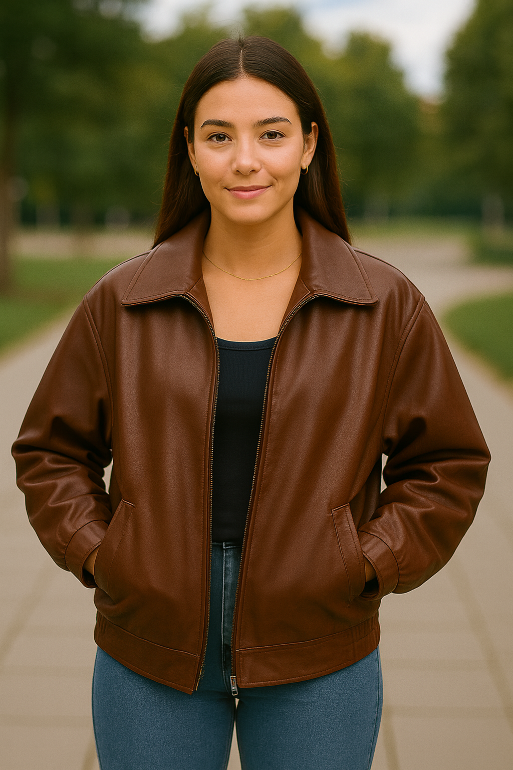 Dames PU-Leren Jas, Losvallende Jas Met Ritssluiting, Herfst En Winter Casual Mode Bovenkleding | VIQA VIQA© NEDERLAND