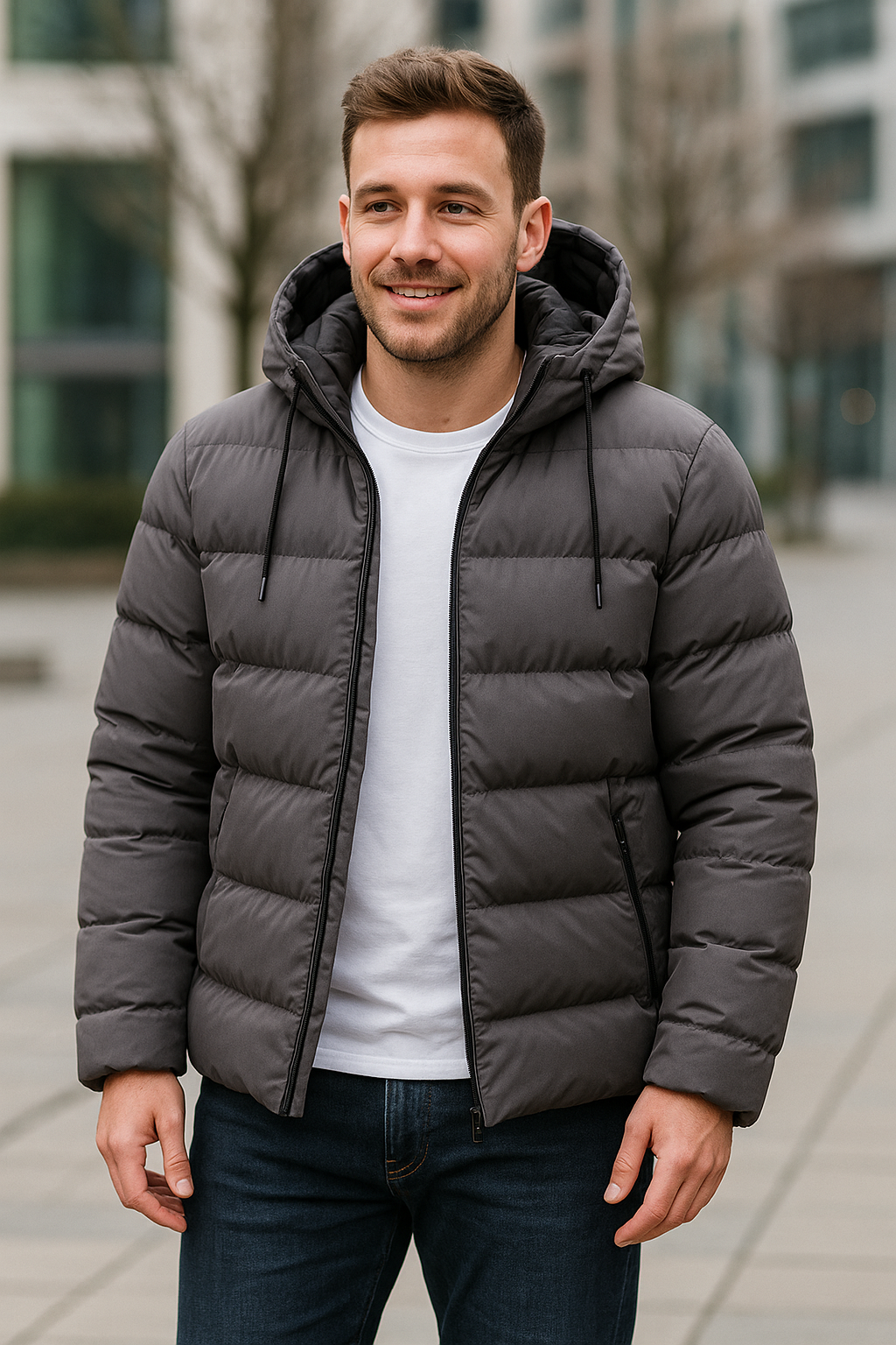 Heren Winterparka, Dikke Pufferjas met Capuchon, Casual Warme Outdoorjas | VIQA VIQA© NEDERLAND