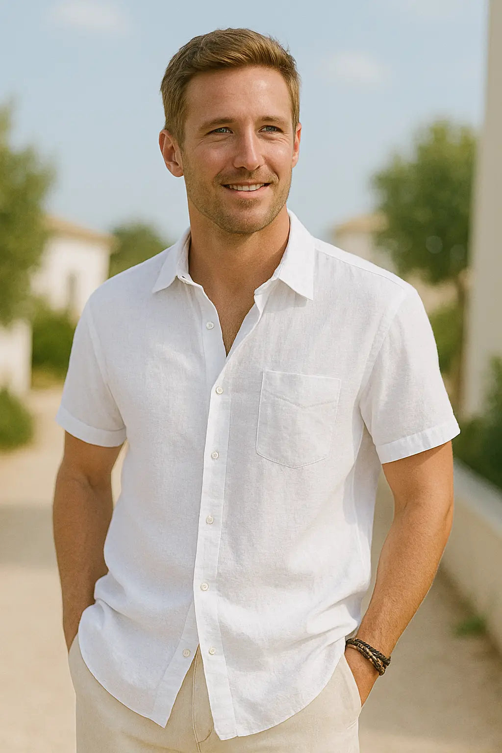 Heren Katoen Korte Mouw Shirt, Zomer Casual Effen Kleur Top | VIQA VIQA© NEDERLAND