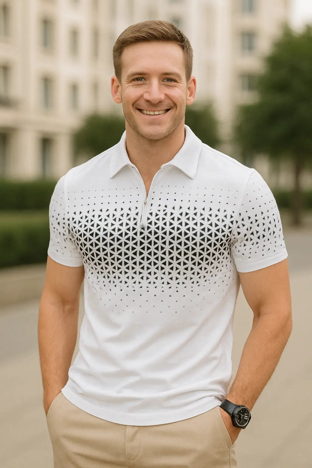 Heren Polo Met Rits VIQA© NEDERLAND