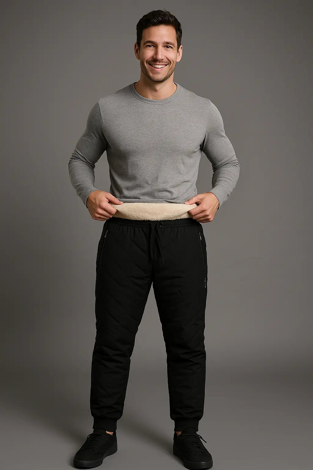 Heren Pluche Dik Fleece Gevoerd Joggingbroek VIQA© NEDERLAND