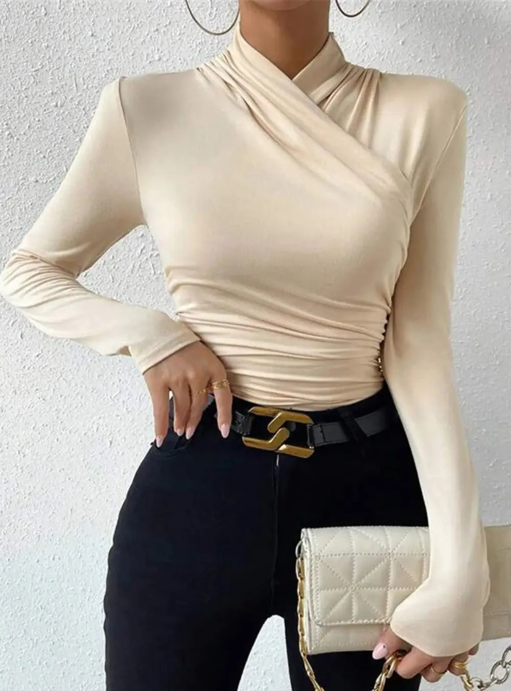 Anna Gekruist Overhemdblouse VIQA© NEDERLANDWit-XL