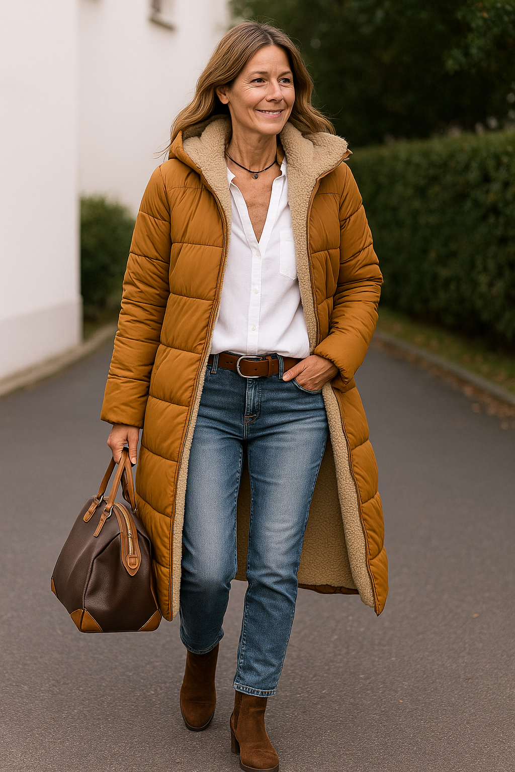 Dubbelzijdige Jas Met Capuchon Voor Dames, Lange Trendy Winterjas Voor Woon-Werkverkeer | VIQA VIQA© NEDERLAND