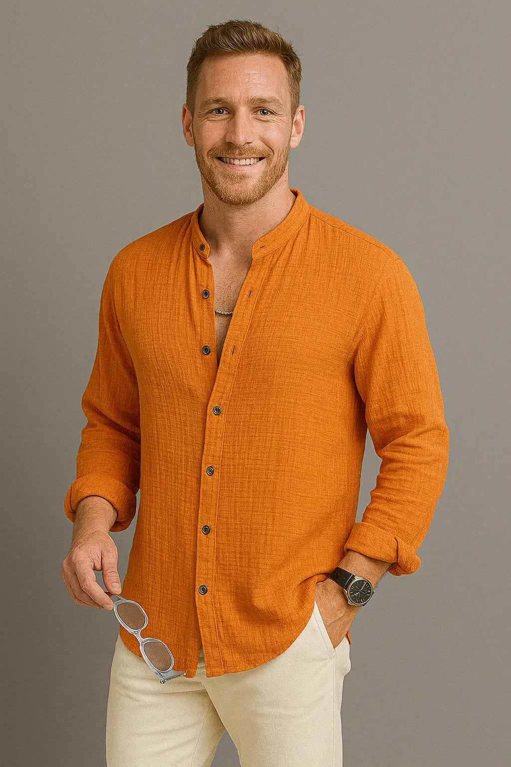 Steven Heren Oranje T Shirt Met Lange Mouwen VIQA© NEDERLANDOranje-2XL