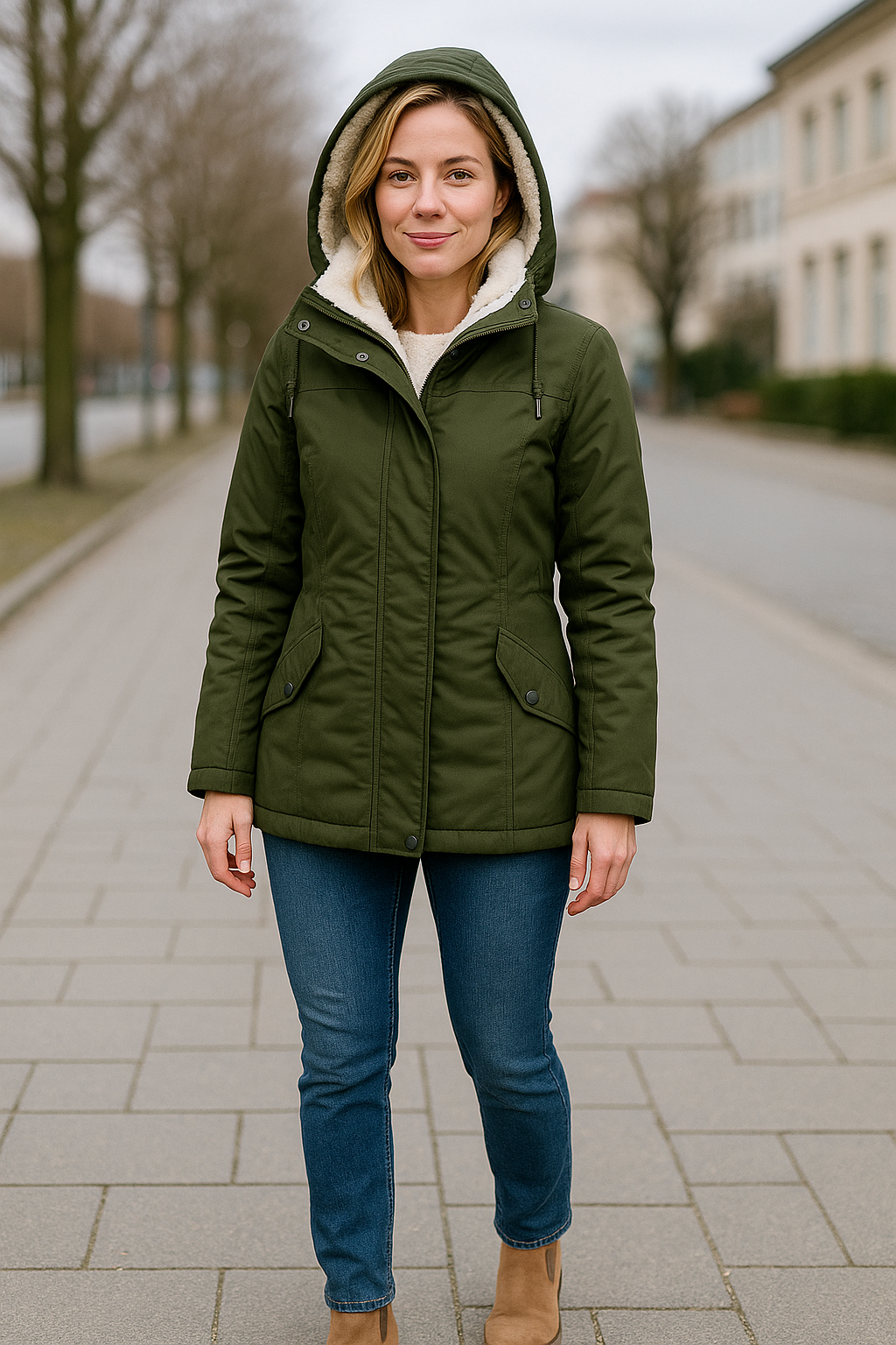 Damesjas Met Capuchon En Fleecevoering, Dikke Warme Halflange Winterjas | VIQA VIQA© NEDERLAND