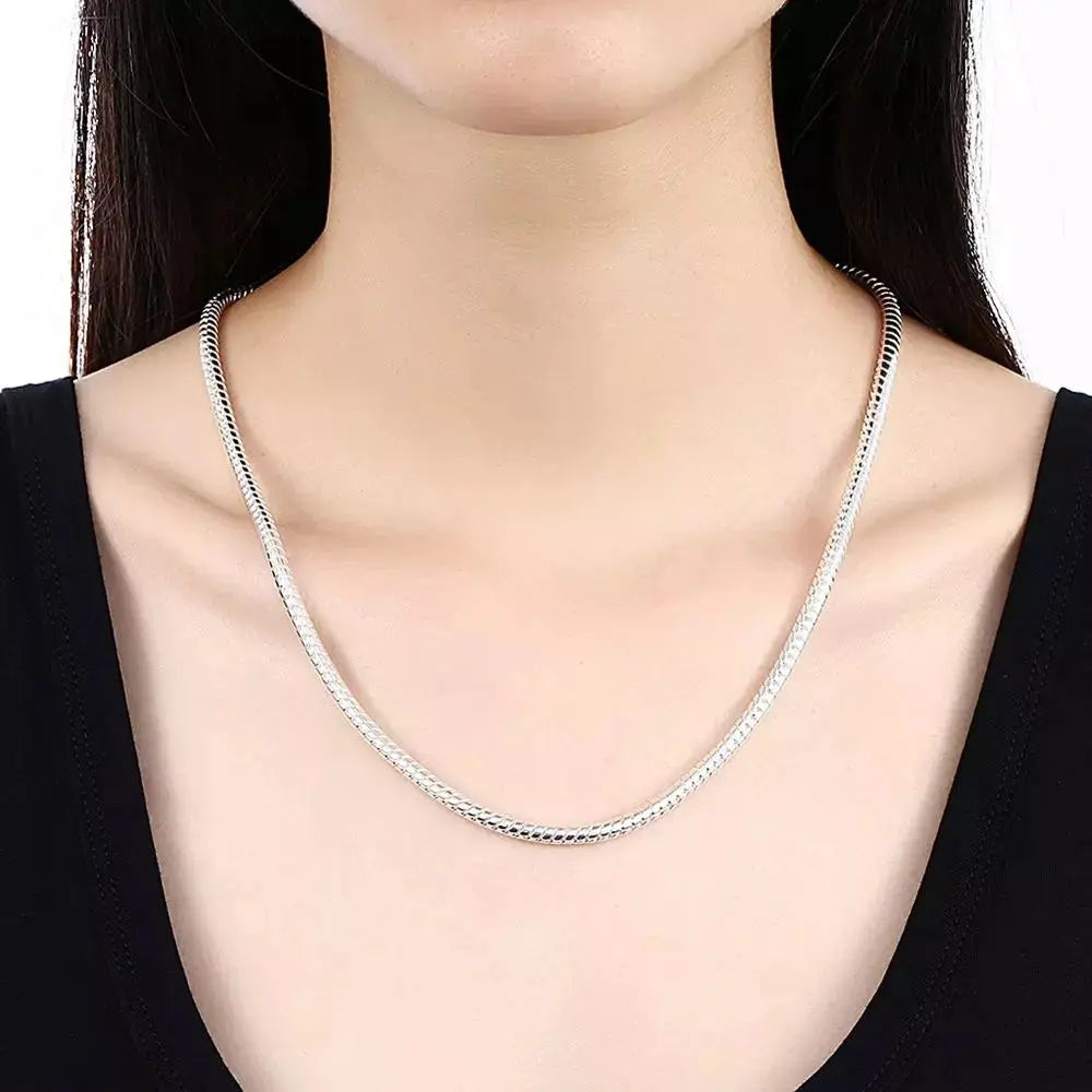 Unisex 925 3MM Sterling Zilveren Slangenketting VIQA© NEDERLANDZilver-75cm