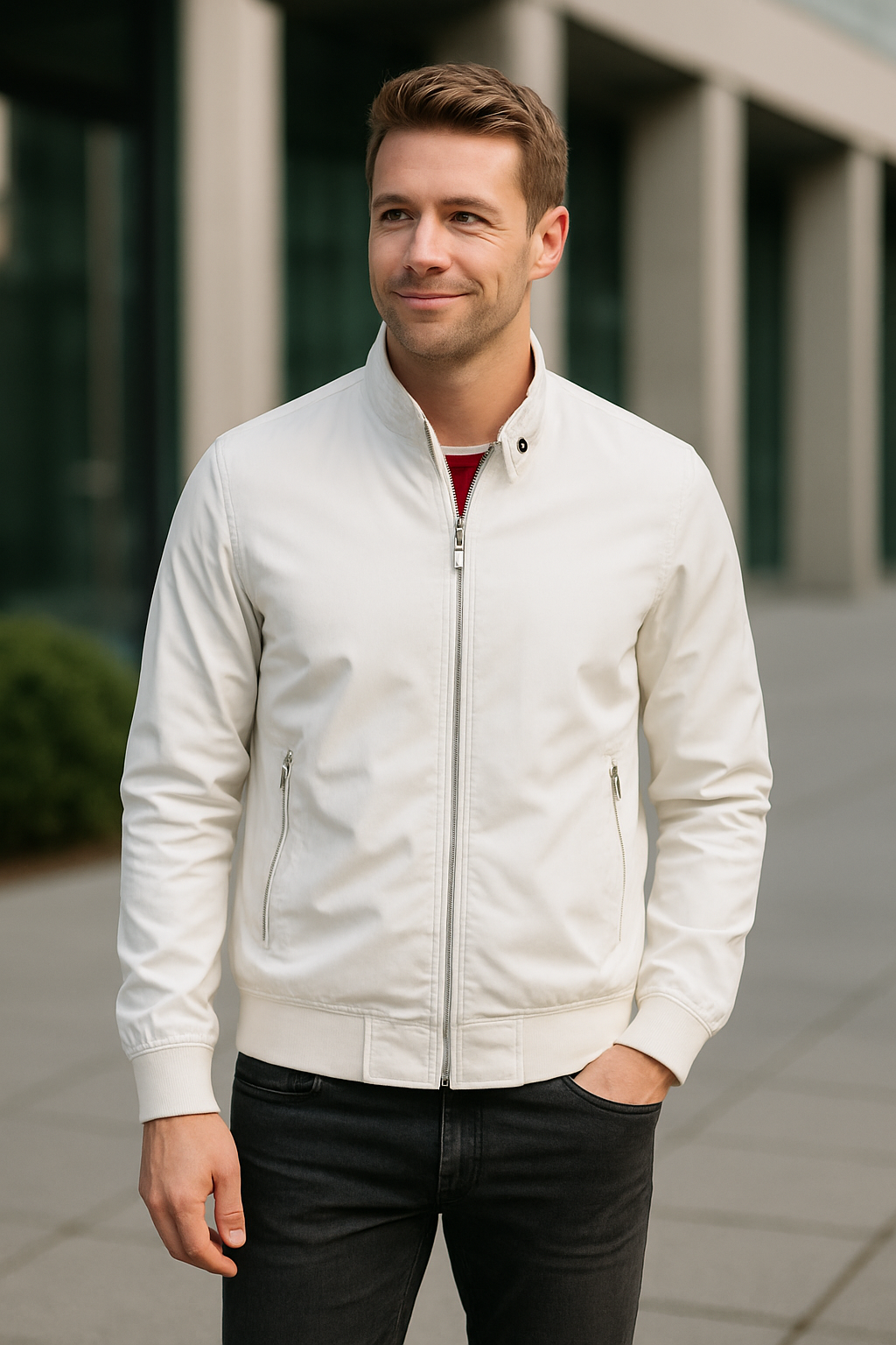 Heren Winterjas, Effen Kleur Casual Staande Kraag Bomber, Herfst Slim Fit Bovenkleding | VIQA VIQA© NEDERLAND