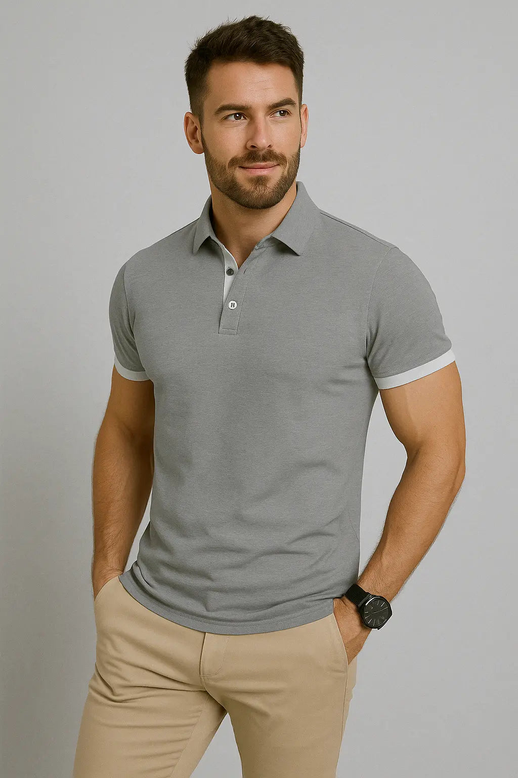 Ethan Zomer Korte Mouw Herenpolo VIQA© NEDERLANDGrijs-2XL