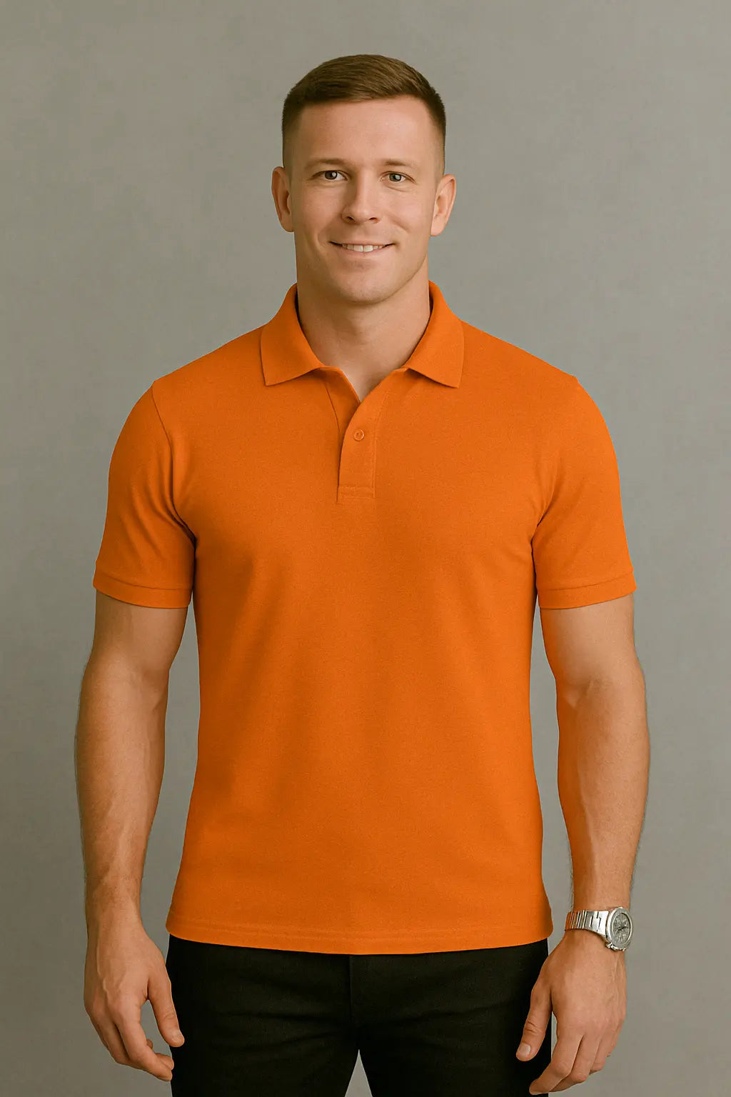 Isaac Oranje Heren Poloshirt Met Korte Mouwen VIQA© NEDERLANDOranje-2XL