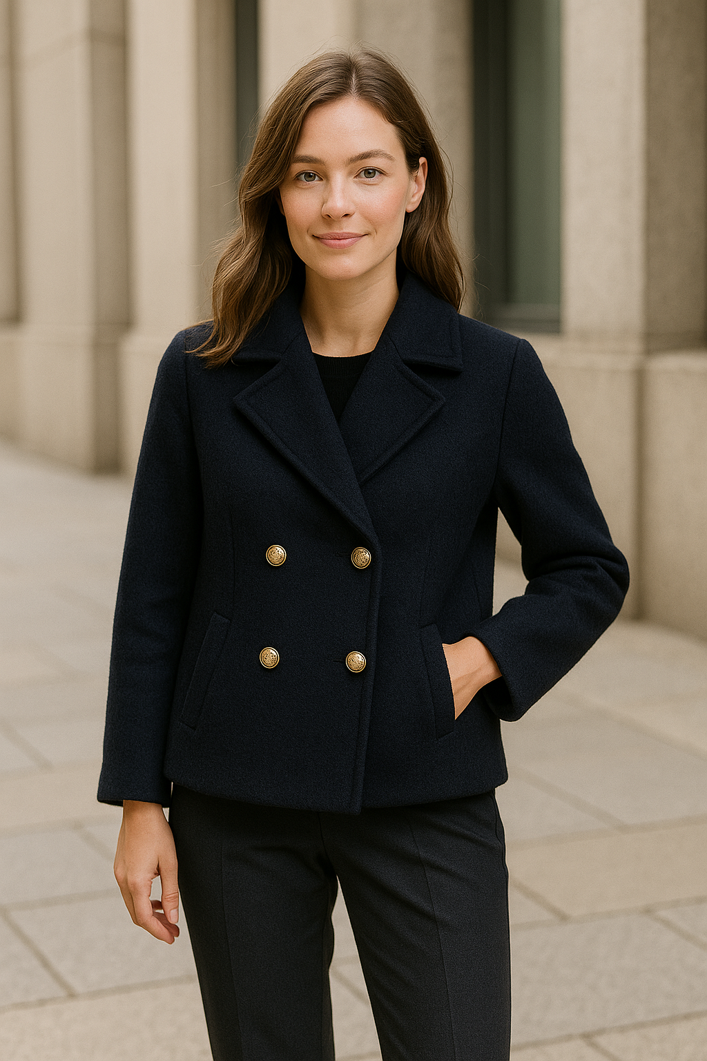 Vrouwen Parel Button Coat, Double Breasted Frans ontwerp Herfst Fashion | VIQA VIQA© NEDERLAND