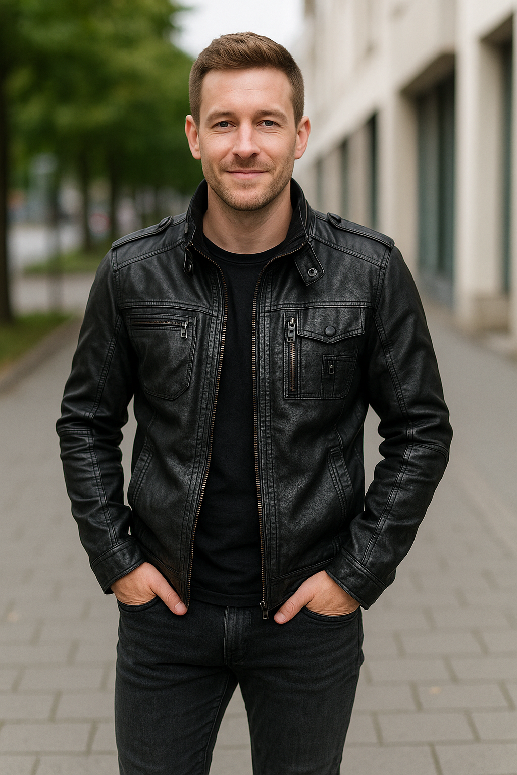 Leren Motorjas Voor Heren, Motorjas Van PU, Casual Dikke Bovenkleding Voor Winter | VIQA VIQA© NEDERLAND