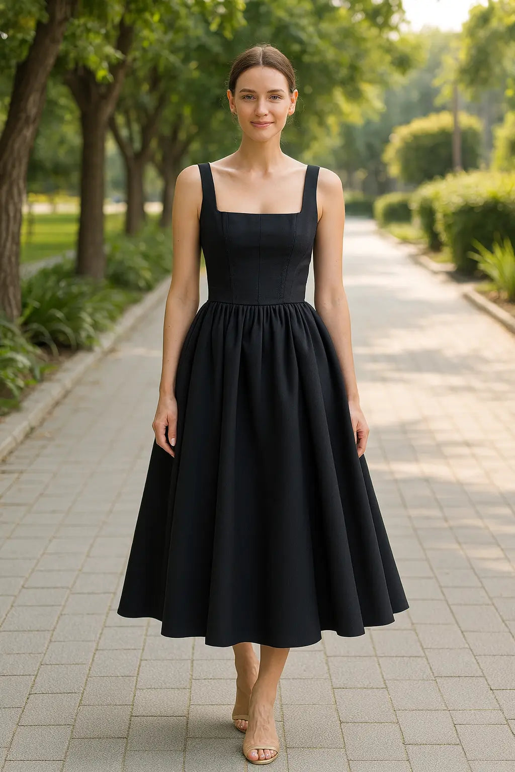 Dames Cocktail Jurk, Elegante Off-Shouder Vierkante Hals Hoge Taille Grote Hem Feestjurk | VIQA VIQA© NEDERLAND