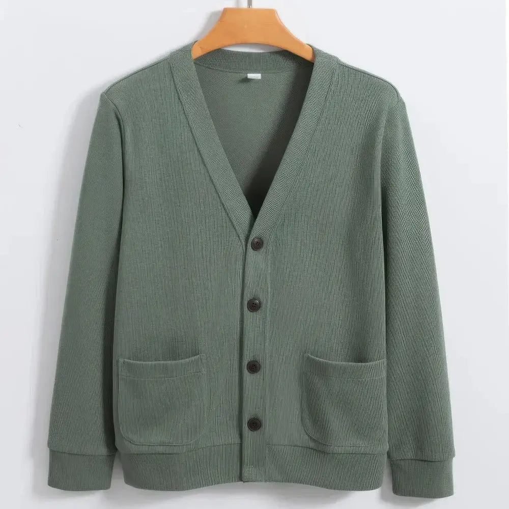 Heren Effen Kleur Casual Trui VIQA© NEDERLANDGroen-3XL