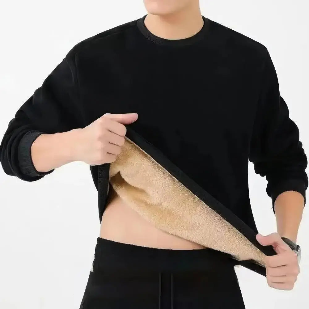 Effen Heren Sweatshirt Van Dik Pluche VIQA© NEDERLANDZwart-4XL