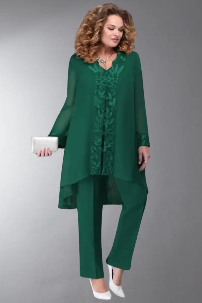 Olivia 3-Delig Chiffon Bruidsjurk Pak Voor Dames VIQA© NEDERLANDGroen-3XL