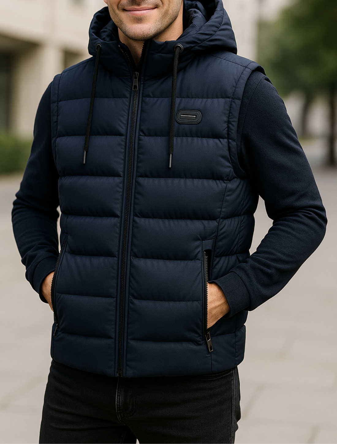 Herenvest Met Capuchon En Katoenen Voering, Mouwloze Casual Rits Jas Vest | VIQA VIQA© NEDERLAND