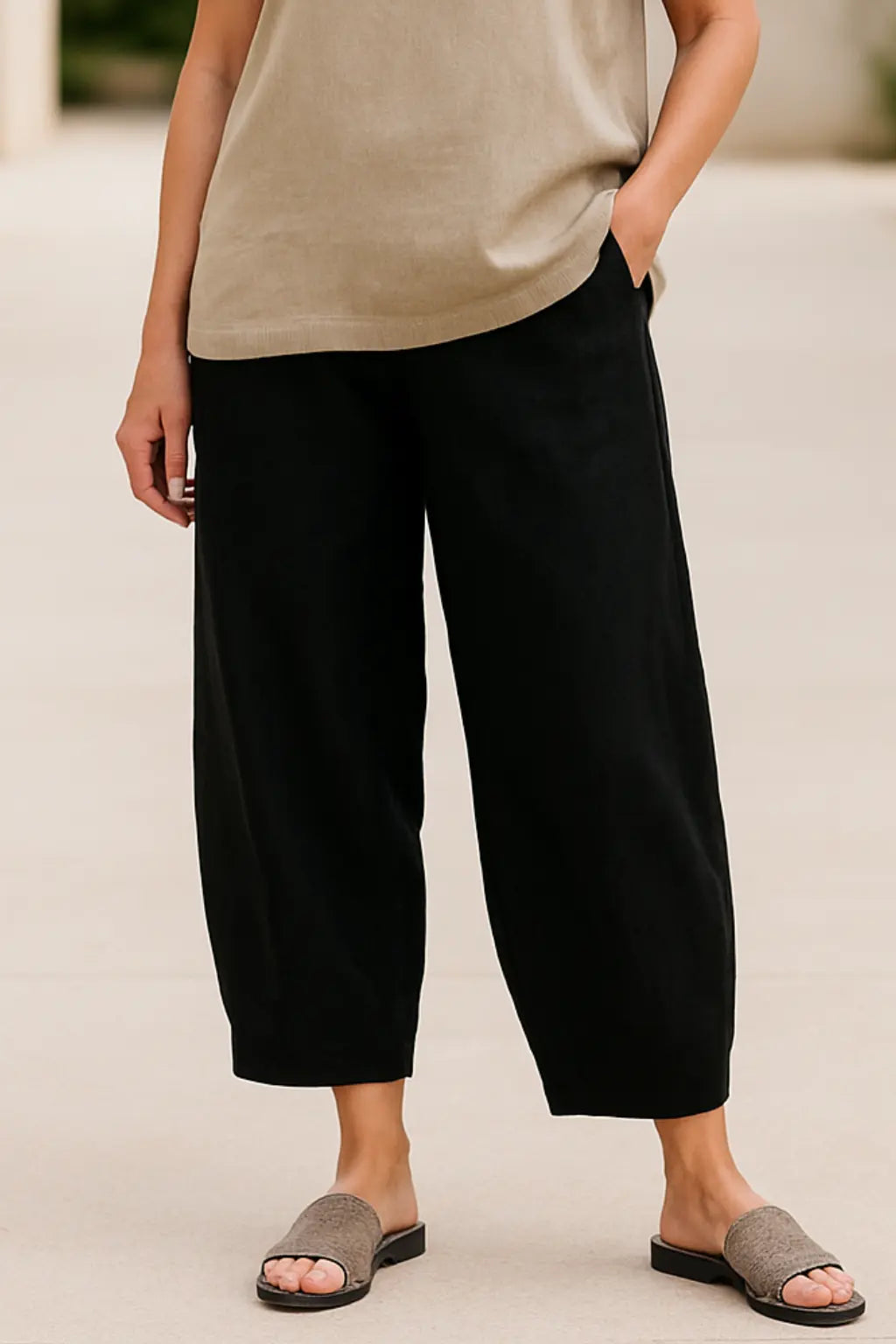 Broek Met Wijde Pijpen Voor Dames, Elastische Broek Met Hoge Taille, Zomerse Casual Broeken | VIQA VIQA© NEDERLANDZwart-2XL