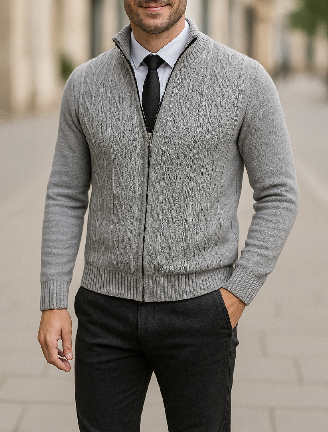 Heren Cashmere Gebreide Trui Jas, Warme Gewatteerde Casual Rits Vest Jas Voor De Winter | VIQA VIQA© NEDERLAND