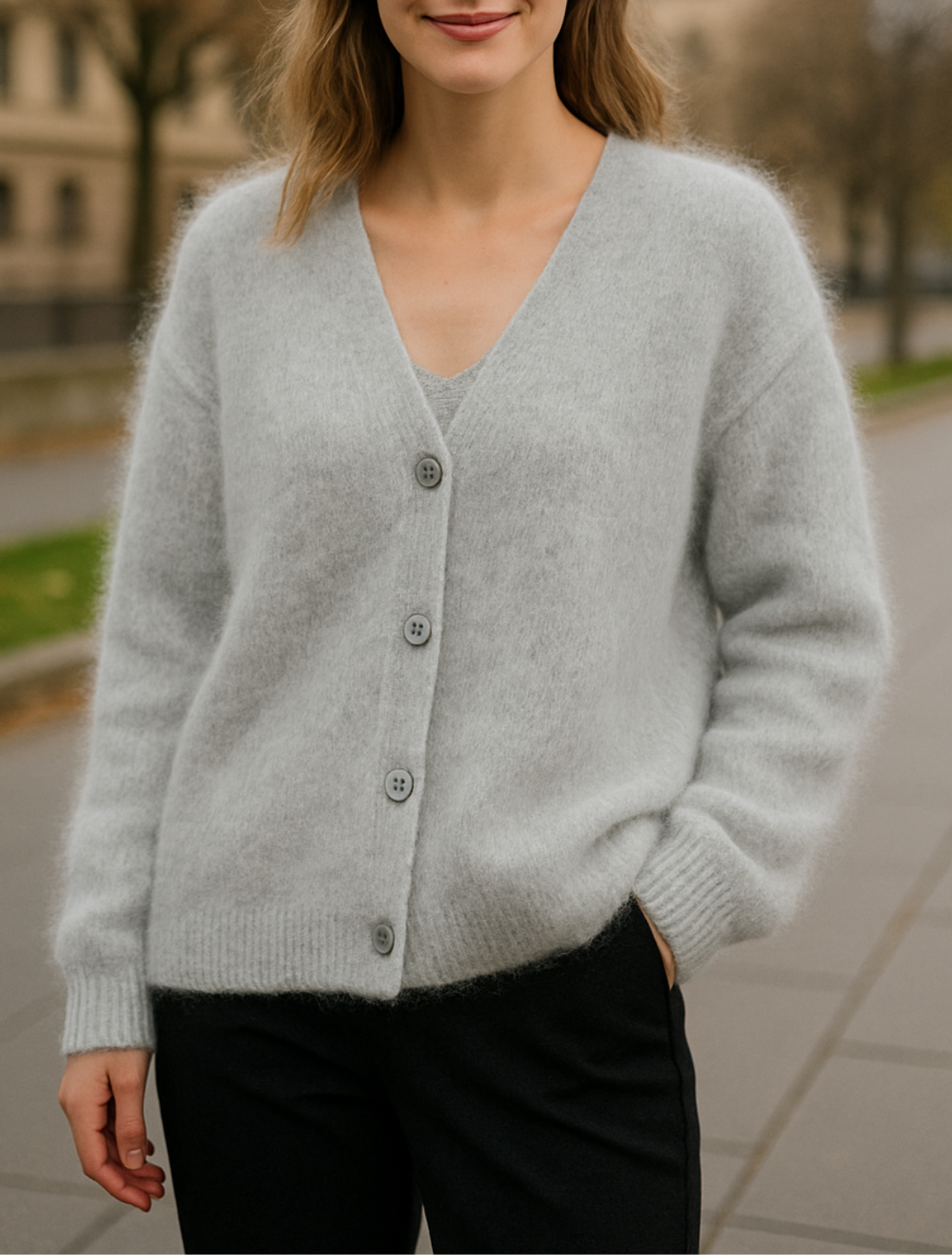 Damesvest Met V-Hals, Gebreide Trui Jas Met Lange Mouwen En Knopen, Casual Effen Jas | VIQA VIQA© NEDERLAND