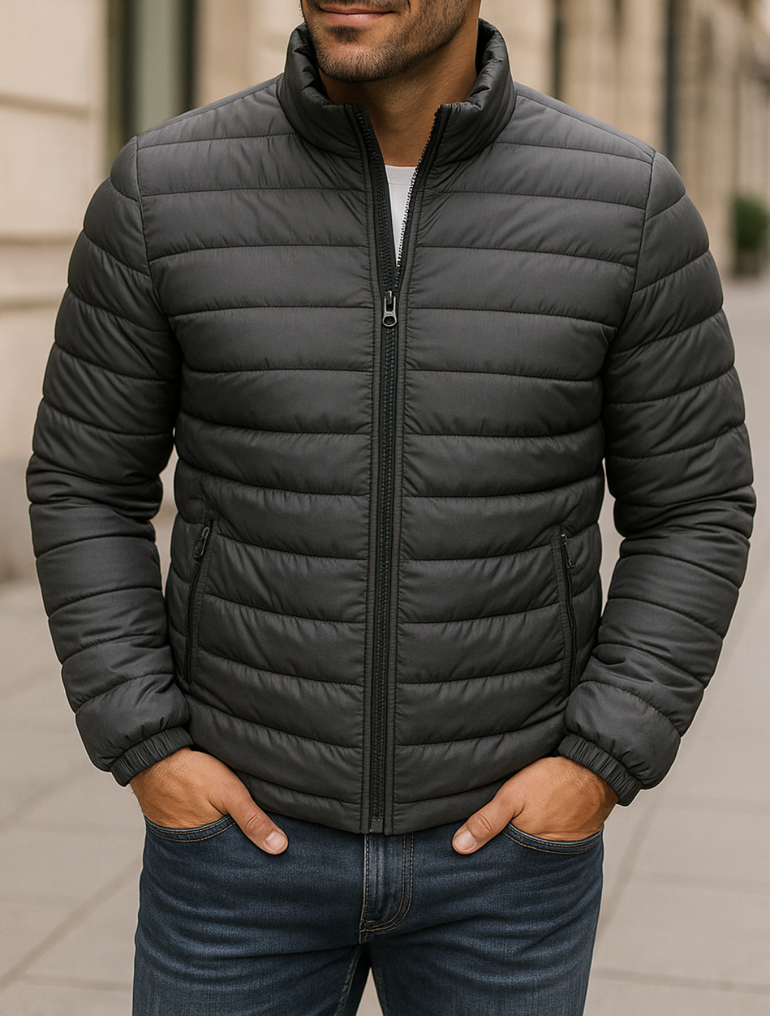 Heren Winter Dikke Katoenen Gewatteerde Donsjas, Warme Casual Staande Kraag Windjack Jas | VIQA VIQA© NEDERLAND