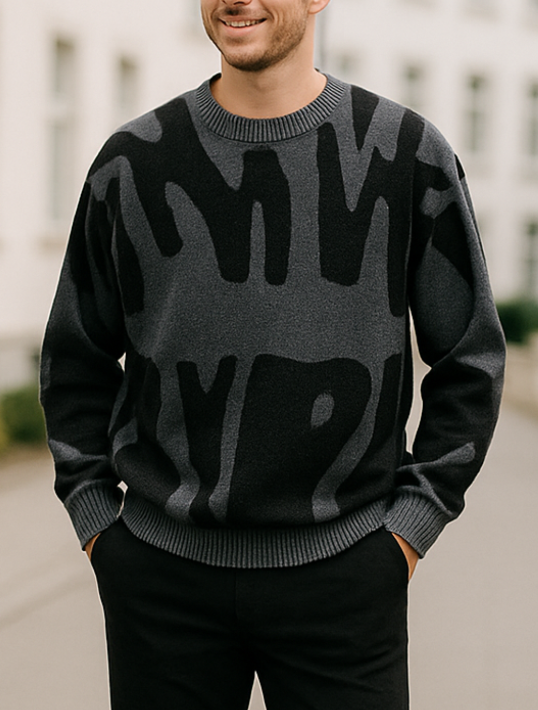 Heren Gebreide Trui, Casual Losse Ronde Hals, Herfst Winter Lange Mouwen Gebreide Top | VIQA VIQA© NEDERLAND