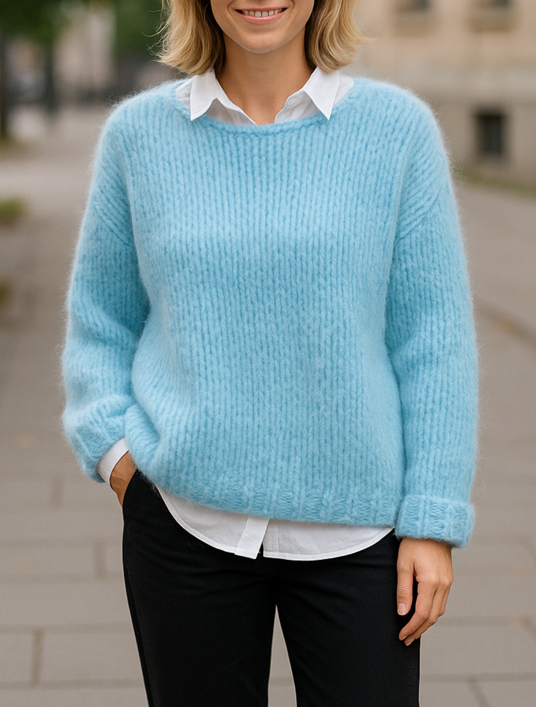 Gebreide Trui Voor Dames, Losvallend Model Met Lange Mouwen, Ronde Hals, Casual, Effen Kleur | VIQA VIQA© NEDERLAND