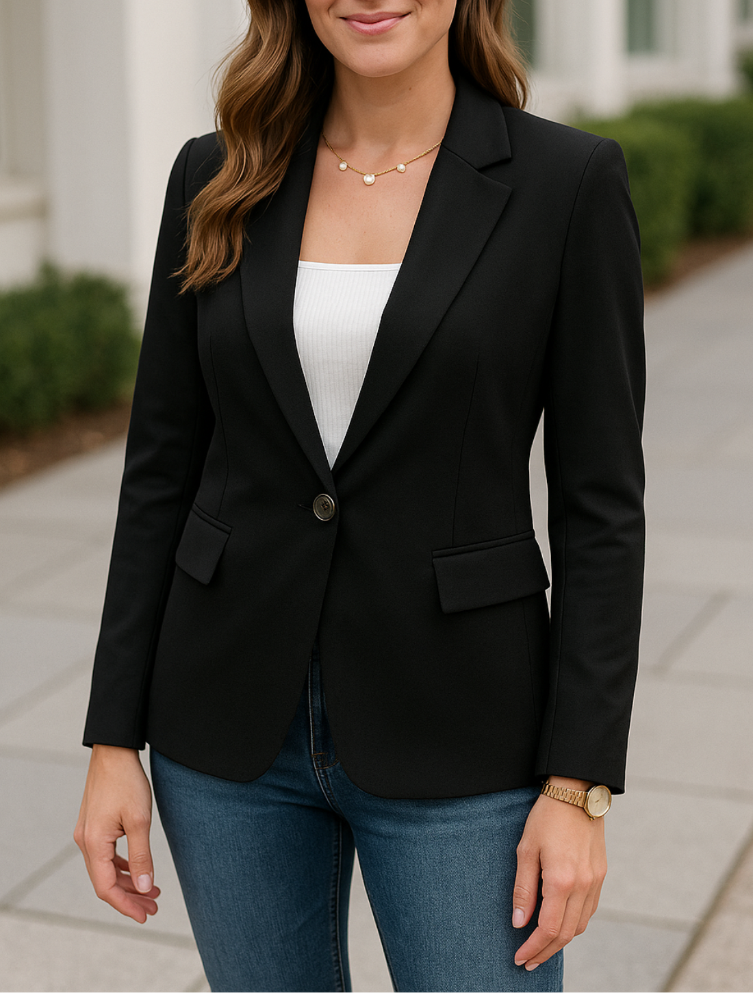 Blazerjas Voor Dames, Elegante Zakelijke Jas Met Lange Mouwen En Revers, Casual Losse Bovenkleding | VIQA VIQA© NEDERLAND