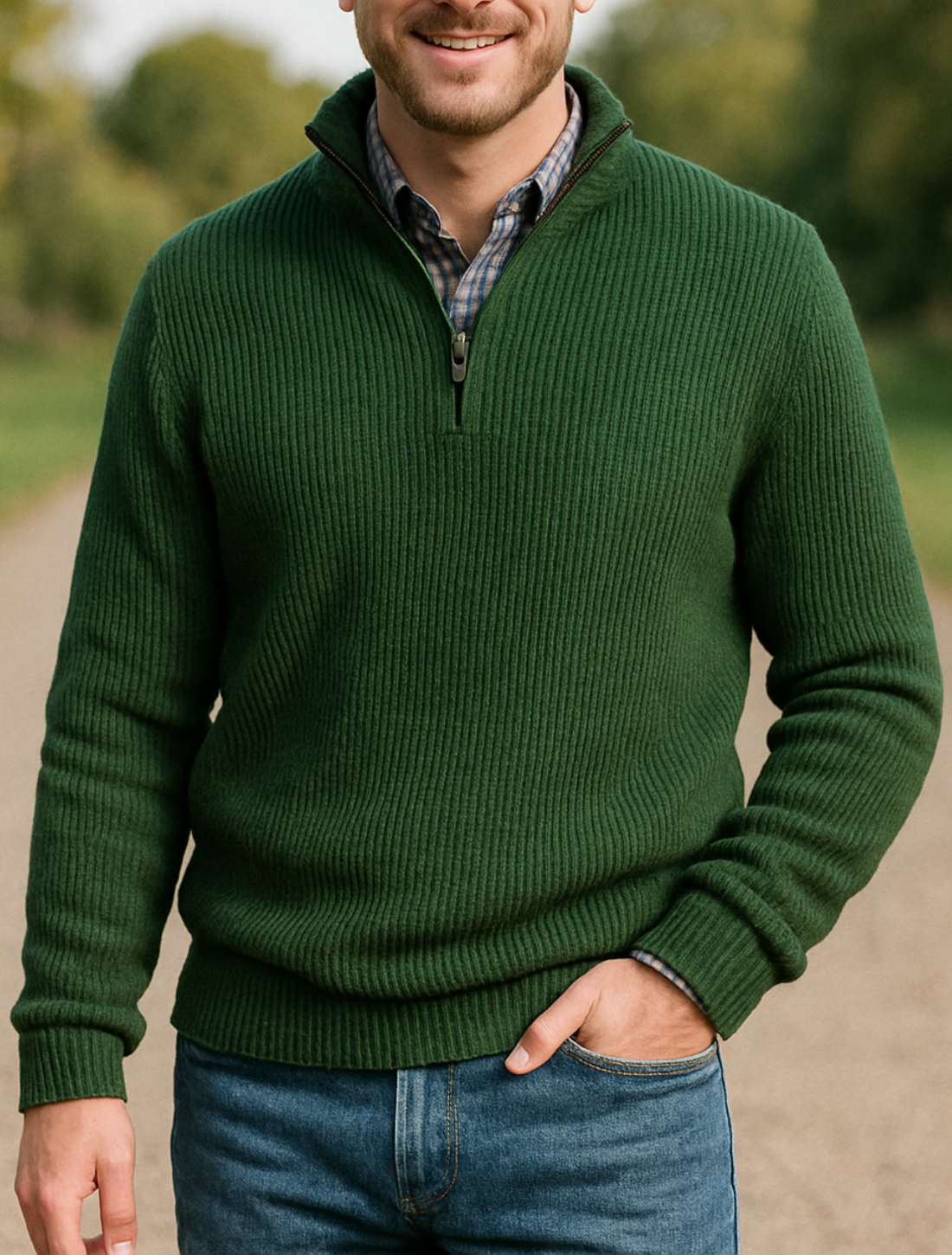 Luxe Heren Trui, Zakelijke Casual Ritssluiting Staande Kraag Top, Mode Losse Pasvorm | VIQA VIQA© NEDERLAND