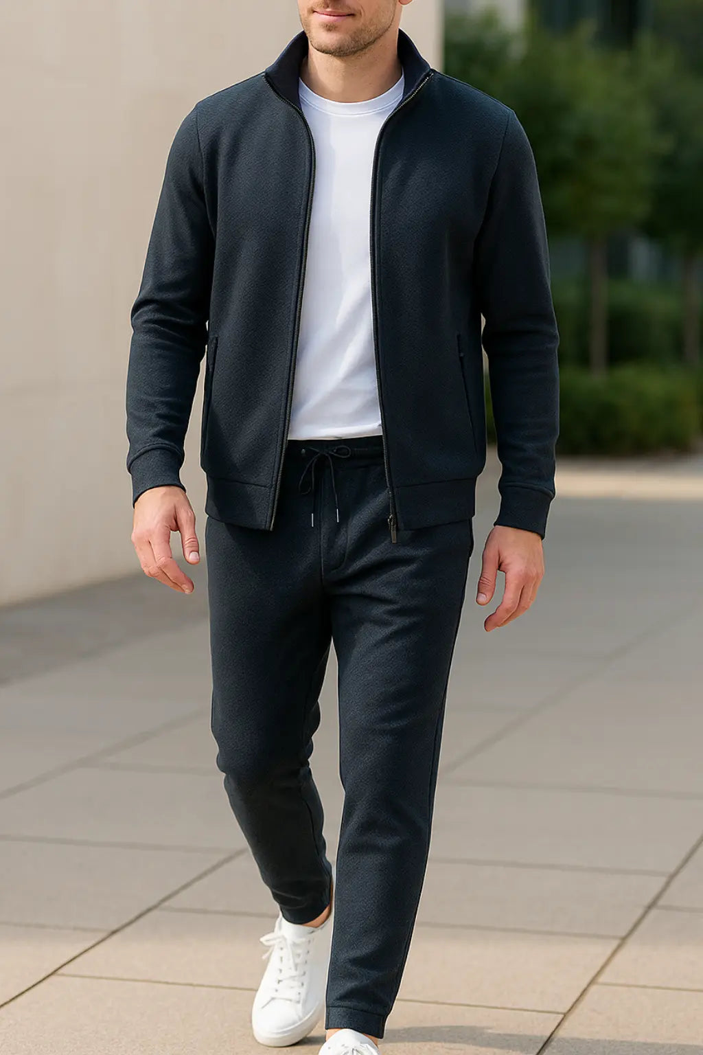 Casual Jas En Broek Voor Heren, Trainingspak Met Lange Mouwen En Ritssluiting | VIQA VIQA© NEDERLANDGrijs-2XL