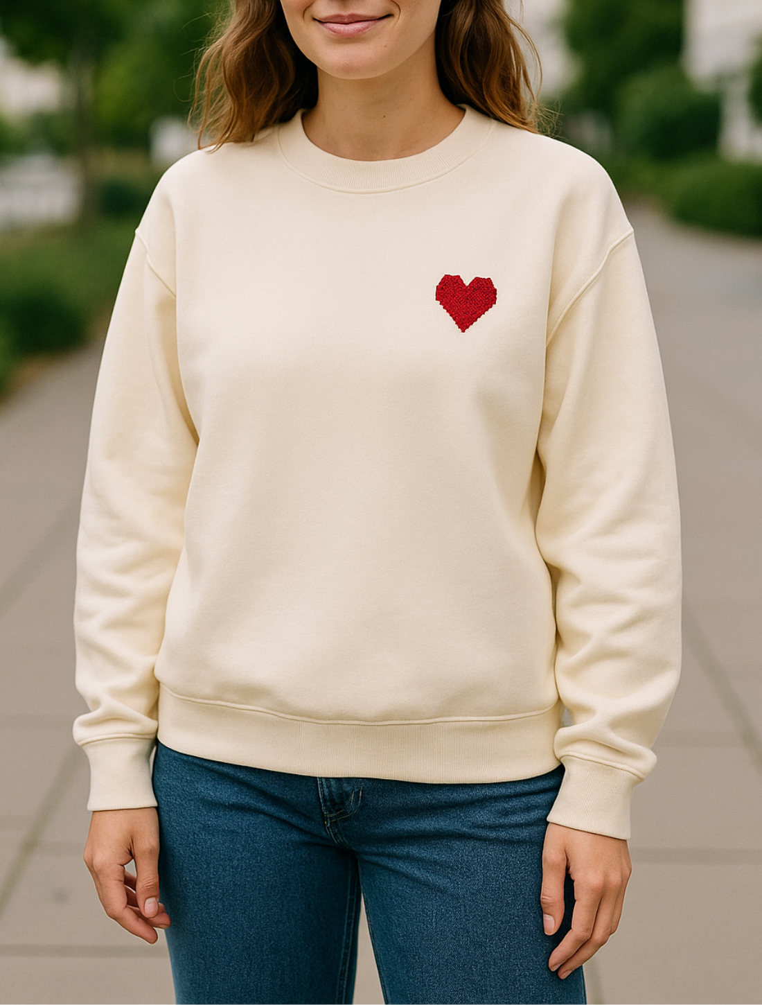 Dames Geborduurde Love Hoodie, Casual Pullover Trui, Trendy Outfit Voor Koppels | VIQA VIQA© NEDERLAND