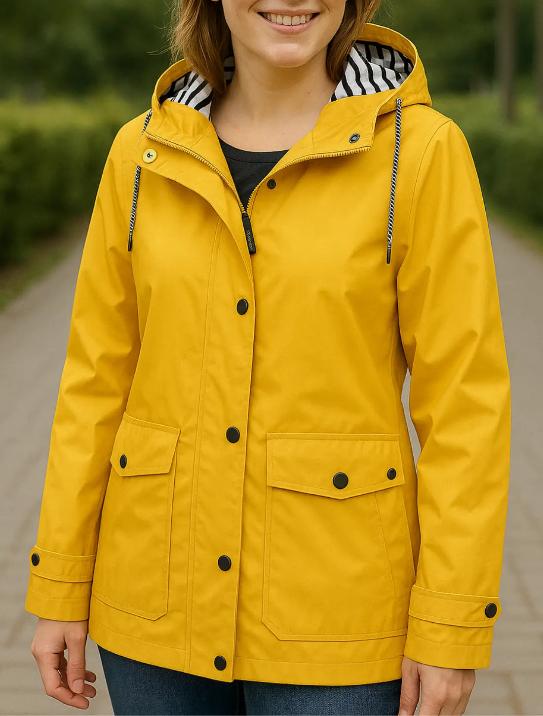 Damesjack Met Capuchon, Casual Jack Met Ritssluiting En Zakken, Loszittende Outdoor Streetwear | VIQA VIQA© NEDERLANDGeel / 2XL