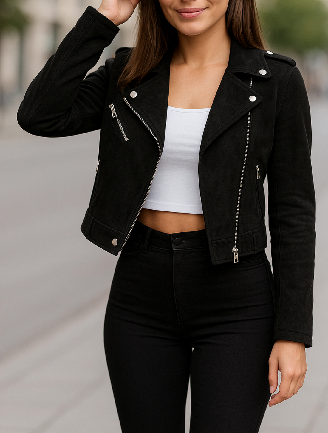 Dames Suede Velvet Korte Jas, Kant Rits Casual Mode Bovenkleding Jas | VIQA VIQA© NEDERLAND