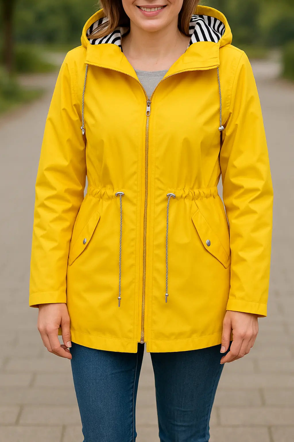 Waterdichte Regenjas Voor Dames, Lichtgewicht Trenchcoat Met Capuchon, Casual Outdoor Jas Voor Wandelingen | VIQA VIQA© NEDERLANDGeel / 2XL