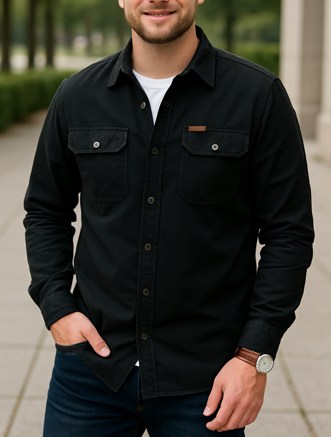 Heren Cargo Shirt, Lange Mouwen, Meerdere Zakken Tactisch Casual Shirt Met Revers | VIQA VIQA© NEDERLAND