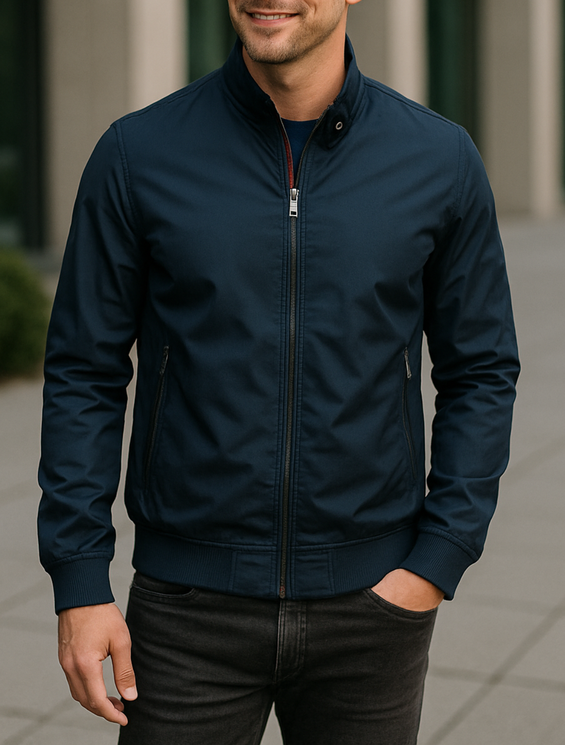 Heren Winterjas, Effen Kleur Casual Staande Kraag Bomber, Herfst Slim Fit Bovenkleding | VIQA VIQA© NEDERLAND