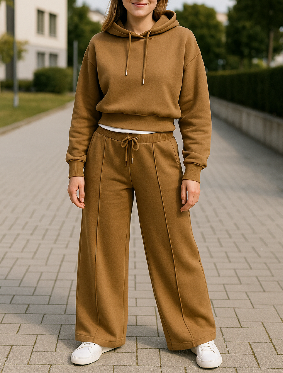 Hoodie Voor Dames, 2-Delige Set, Effen Gekleurde Casual Joggingpak Voor Herfst En Winter | VIQA VIQA© NEDERLAND