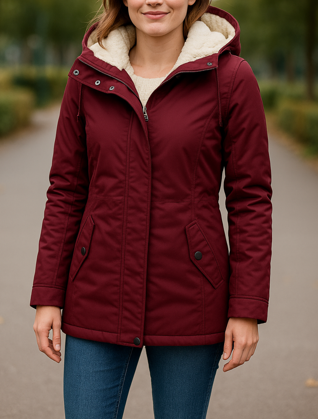 Damesjas Met Capuchon En Fleecevoering, Dikke Warme Halflange Winterjas | VIQA VIQA© NEDERLAND