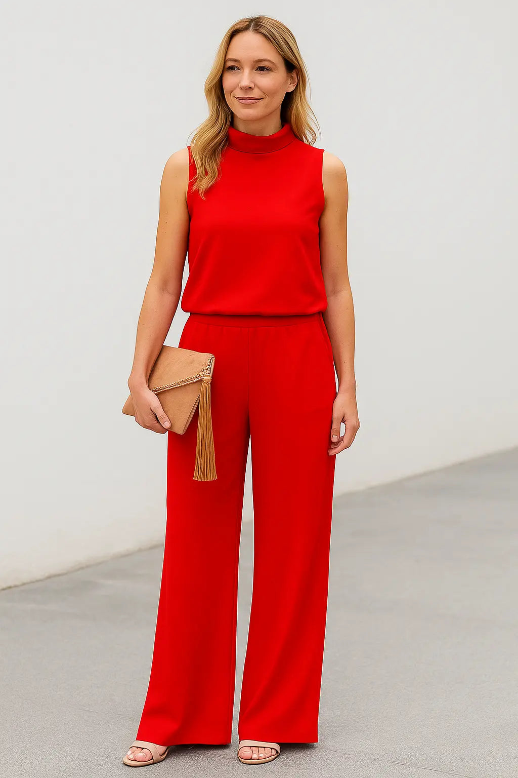 Dames Zomer Jumpsuit, Mouwloze O-Hals Effen Kleur, Losse Pasvorm Mode Casual Broek | VIQA VIQA© NEDERLAND