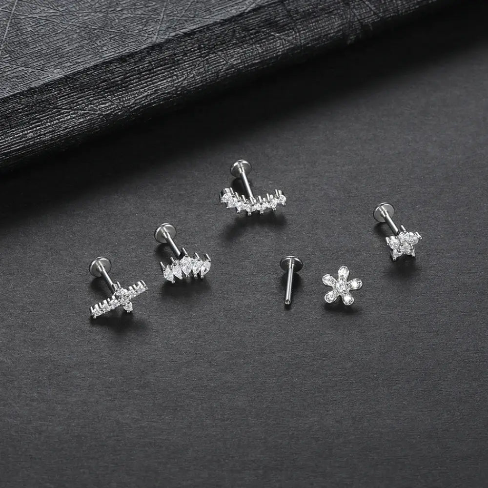 Dames Oorbel Met Bloem Tragus Piercing VIQA© NEDERLAND