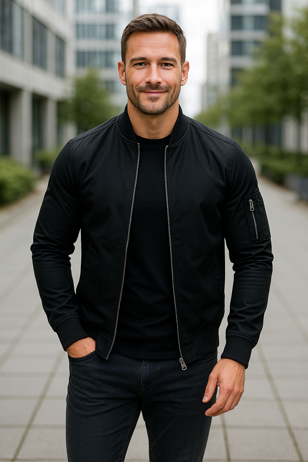 Bomberjack Voor Heren, Effen Jas Met Rits, Casual Zakelijke Streetwear Windjack | VIQA VIQA© NEDERLAND