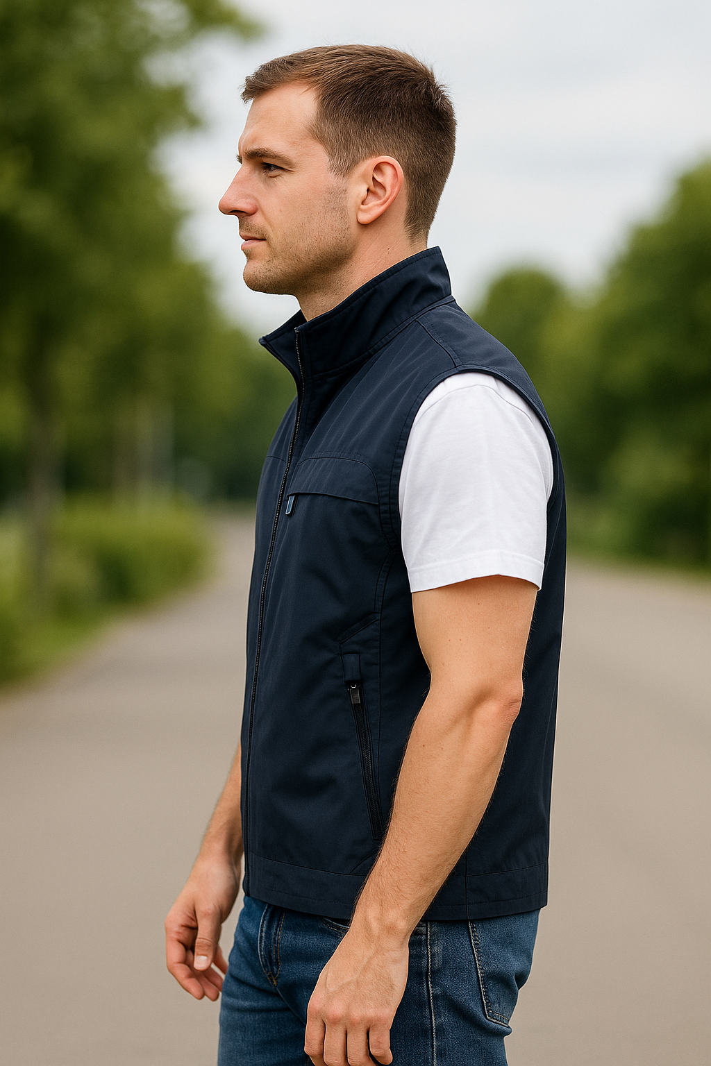 Sneldrogend Mouwloos Vest Met Meerdere Zakken Voor Heren, Casual Vest Met Opstaande Kraag Voor Buitengebruik | VIQA VIQA© NEDERLAND