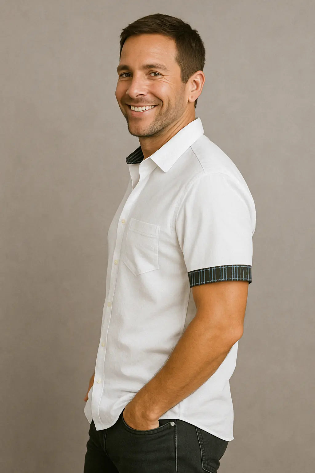 Dylan Heren Katoen Casual Overhemd Met Korte Mouwen VIQA© NEDERLAND