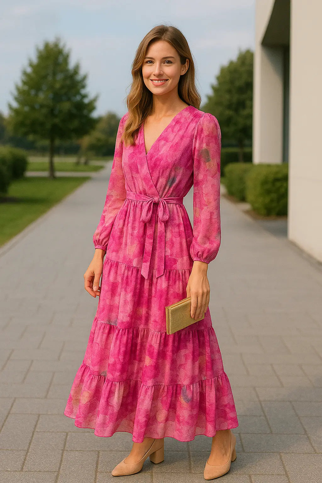 Elegante Gala Jurk Voor Dames, Avondjurk Met Print, Herfst Bruiloft Gast Outfit | VIQA VIQA© NEDERLAND