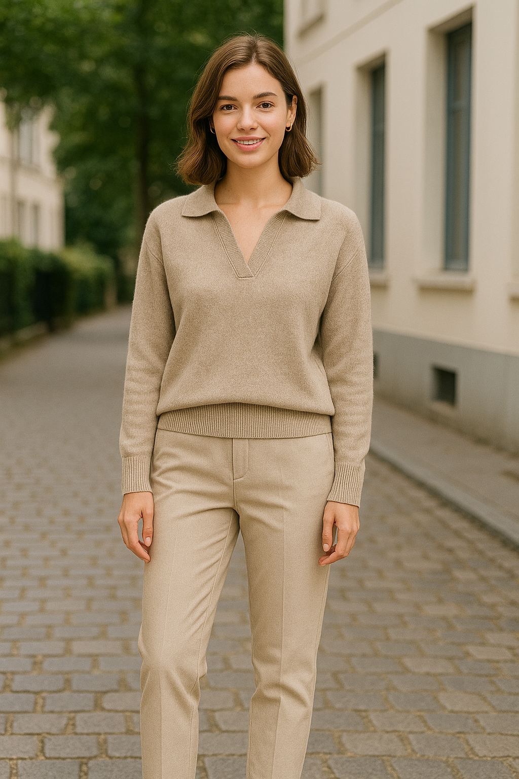 Dames Kasjmier Trui, Polo Kraag Los Gebreide Trui, Dikke Winter Trui | VIQA VIQA© NEDERLAND