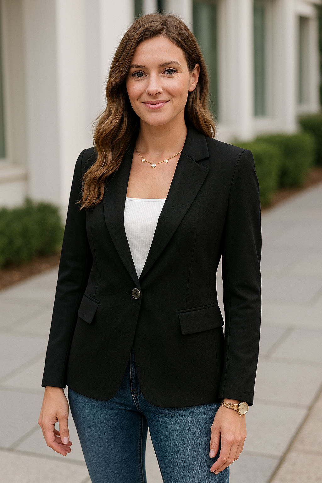 Blazerjas Voor Dames, Elegante Zakelijke Jas Met Lange Mouwen En Revers, Casual Losse Bovenkleding | VIQA VIQA© NEDERLAND