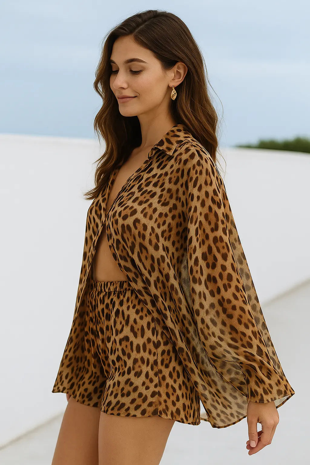 Damesset Twee-Delig, Gedrukt Shirt Met Lange Mouwen En Elastische Taillebroek, Zomer Outfit | VIQA VIQA© NEDERLAND