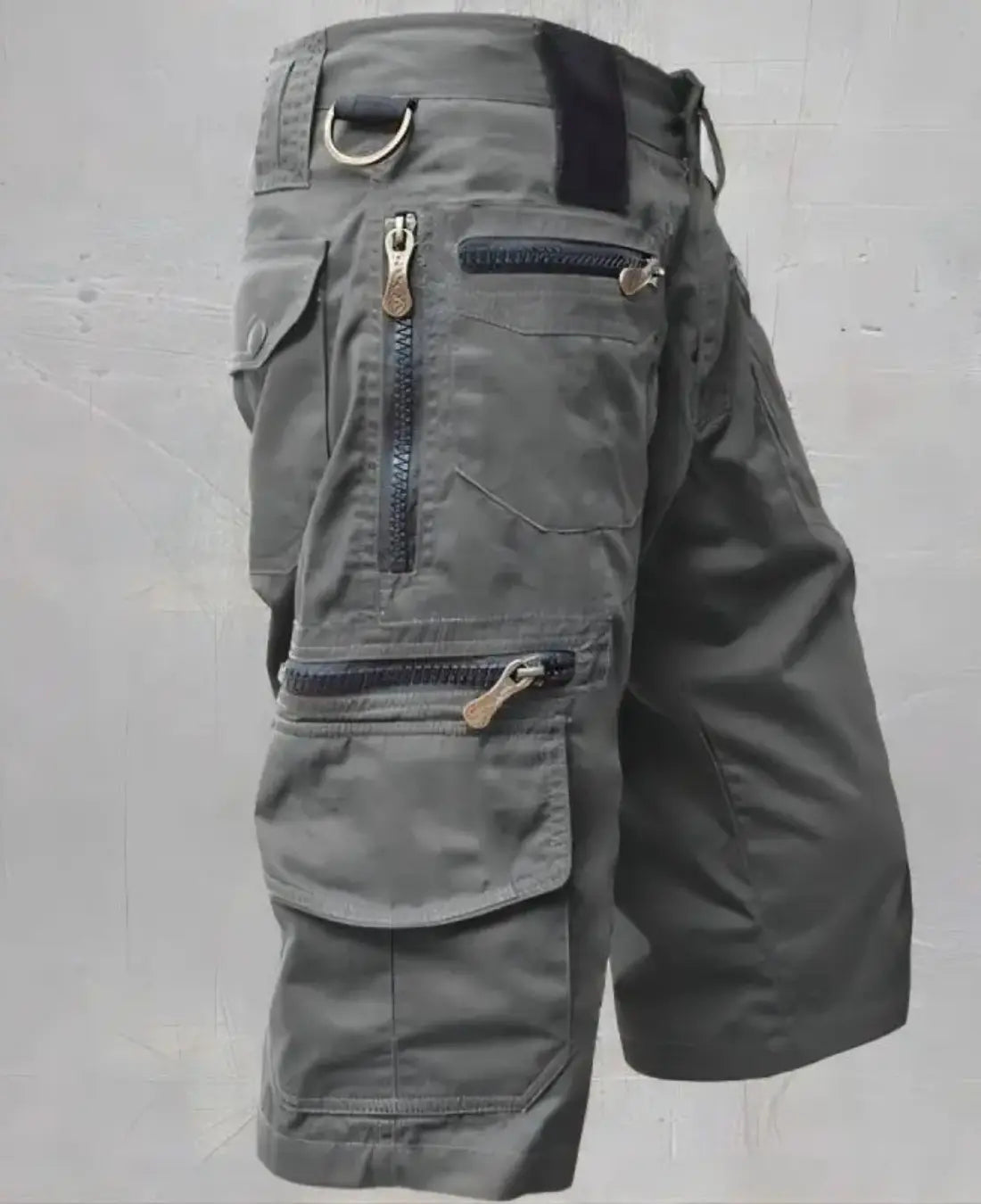 Tactische Herenshort Met Rits VIQA© NEDERLANDGrijs-2XL