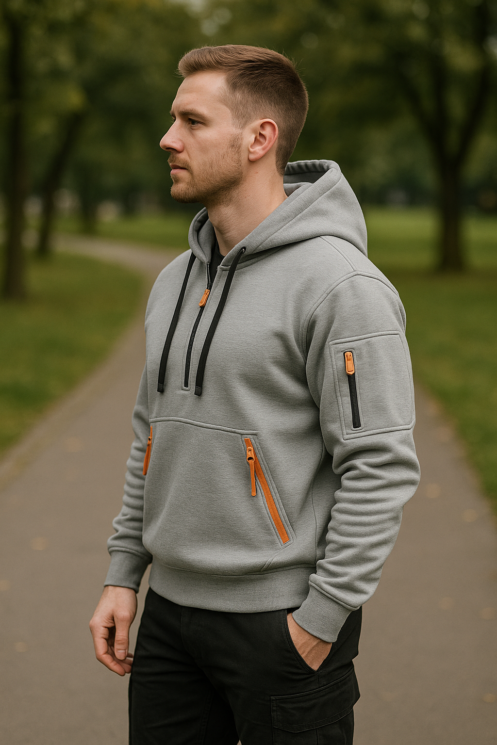 Heren Streetwear Hoodie, Staande Kraag Rits Pullover Lange Mouwen Sweatshirt Herfst Winter | VIQA VIQA© NEDERLAND